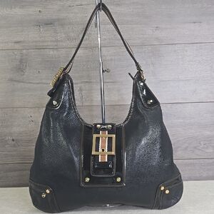 Tory Burch Black Hobo Bag with Gold Accents